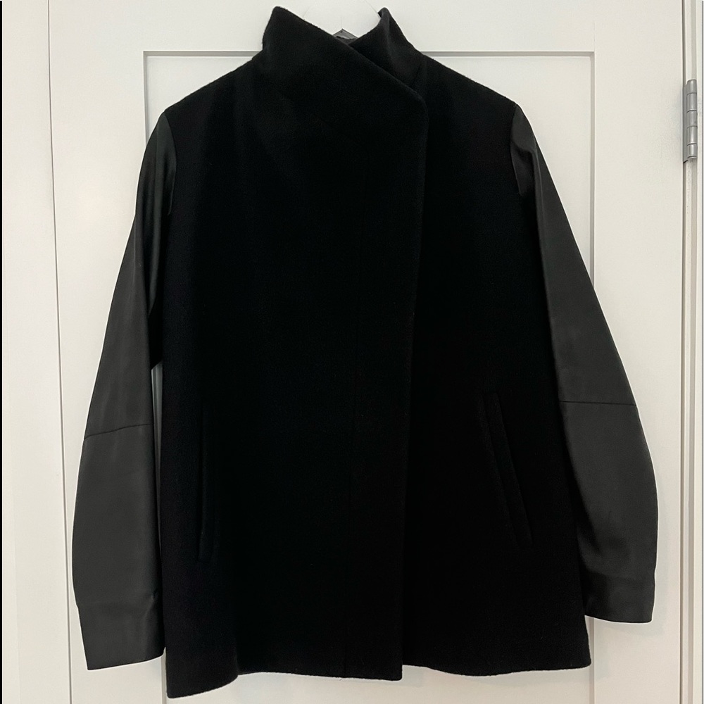 THEORY Naomo Jacket Black Wool & Leather